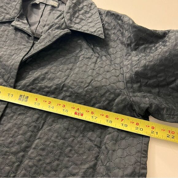 Eileen Fisher Jacket Women’s XS Black Quilted Circle Textured Button Front - Picture 3 of 7